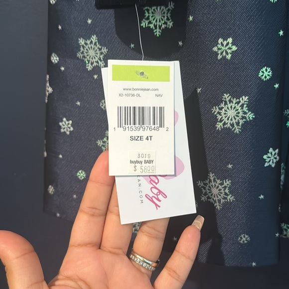 NWT BEAUTIFUL winter dress with velvet and glitter - Picture 3 of 5